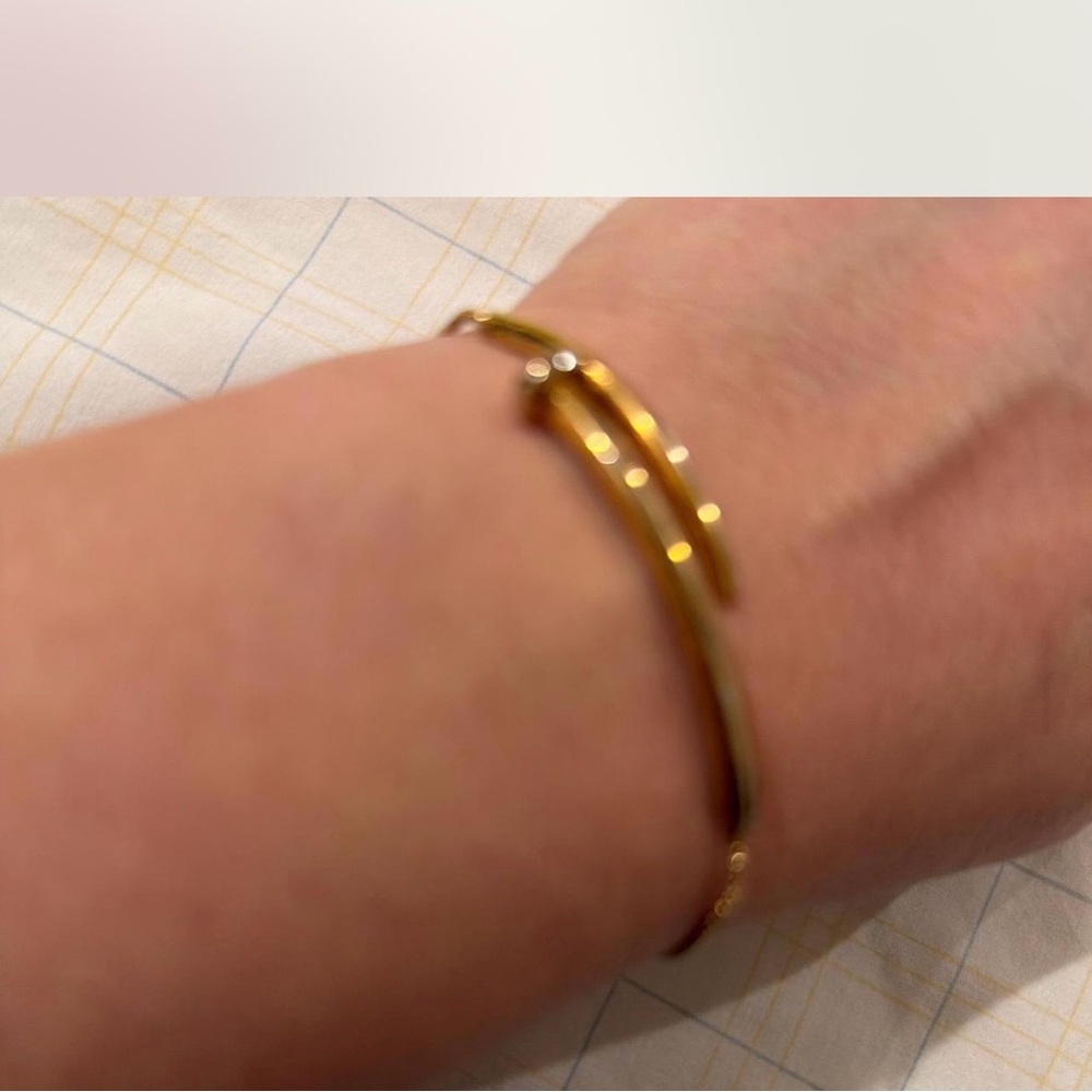 Gold color Nail-Style Cuff Bracelet - Women Jewelry
